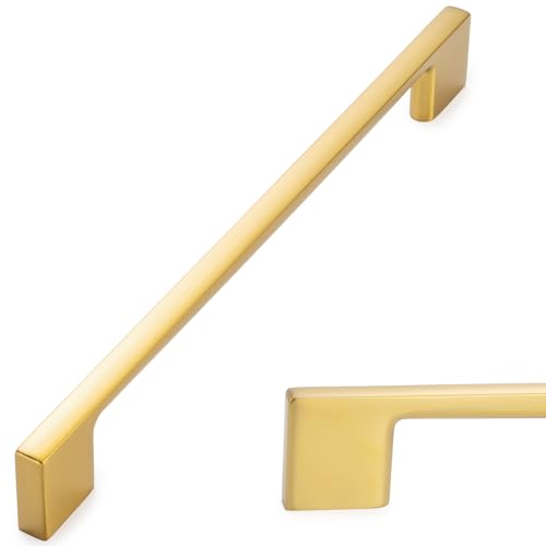 KOOFIZO 10 Pack 7-1/2 in Brushed Gold Cabinet Pulls, Gold Drawer Handle P01