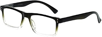 M Readers 104 Rectangular Reading Glasses +0.25 Black Olive Green Men Women Stylish Fashion Unisex Trendy Eyeglasses w/Case