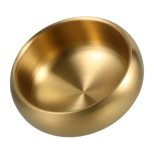 NAMOARLY Multi Purpose Stainless Steel Bowl Double Layered Heat Insulated Dish for Rice Soup and Fruit Decorative Serving Bowl for Home and Restaurant Use