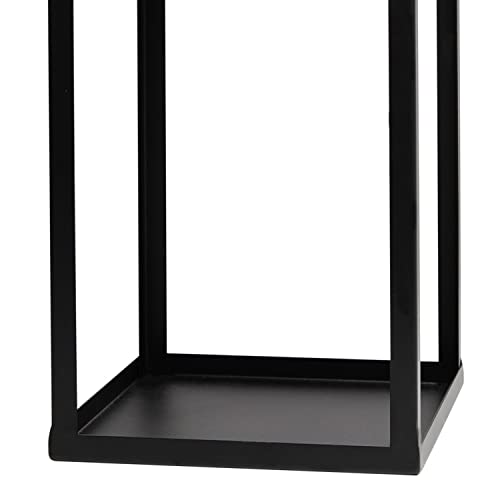 Hpc Dec R Our Happy Place DECORATIVE LANTERNS Hpc Decor Black Metal Candle Lanterns Set Of 2- Lanterns Decorative W/ Led Timer Candles- 15.8'' & 12.6'' Chunky Modern Farmhouse Lantern Decor thumb #7