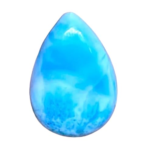 Larimar naturel en cabochon poire, une idée de gemme à offrir pour pendentif fait main