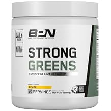 BARE PERFORMANCE NUTRITION, BPN Strong Greens Superfood Powder, Lemon, 30 Servings