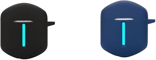 DAYJOY - Juego de 2 fundas protectoras de silicona suave compatibles con auriculares Edifier Hecate GT2, funda protectora con mosquetón (negro y