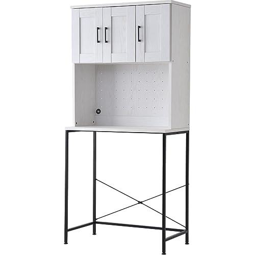 ワイエムワールド 食器棚 ゴミ箱上ラック レンジ台 幅80cm 木製 ホワイトオーク×ブラック 00-100082