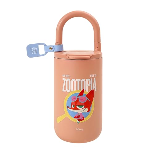 Miniso's 420ml insulated water bottle with handle from the Disney Zootopia series is suitable for office, travel and daily use, featuring a cute cartoon design. (Nick)