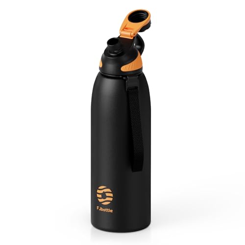 Image of Fjbottle 50oz Stainless Steel Insulated Water Bottle No Straw Spout Lid | Leakproof Keeps Cold 24H, Double Wall Vacuum Insulated, BPA Free, Easy to Clean Sports Water Bottle for Gym Hiking & Outdoor