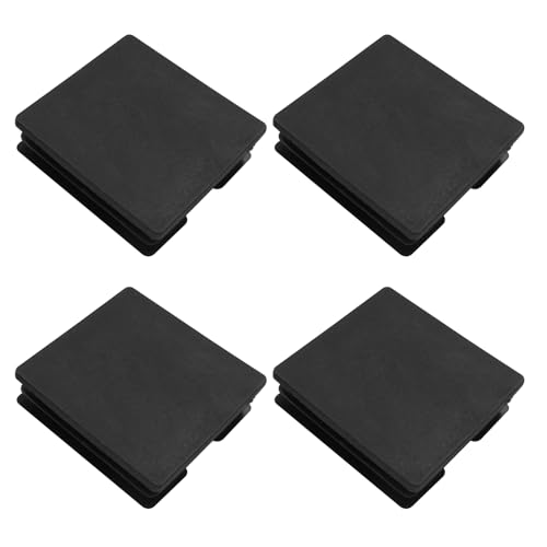 Image of Bonsicoky 4 Pack 3 inch Square Plastic Plugs, Black Tubing End Caps Plugs Insert for Square Tube and Furniture Legs