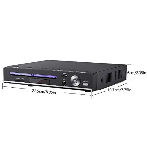 DVD Player-Digital DVD Player for TV Support 1080P Full HD Come with HDMI Cable Remote Control and Built-in PAL/NTSC System, USB Input DVD Players (HD DVD Player Upgraded)
