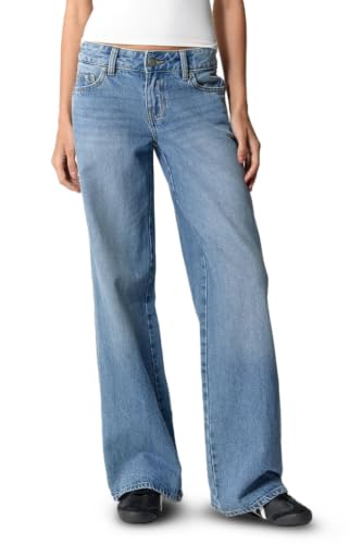 PacSun Casey Low Rise Baggy Jeans for Women, Medium Indigo...