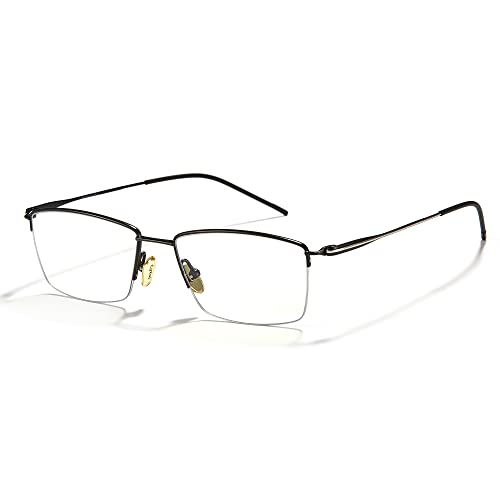 Image of Cyxus 11g Titanium Small Blue Light Glasses for Men Crystal Lens Rimless Glasses UV Blocking Gaming Eyeglasses Frame 8603T01