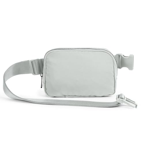 Image of ODODOS Unisex Mini Belt Bag with Adjustable Strap Small Fanny Pack for Workout Running Traveling Hiking, Light Grey