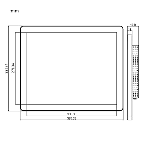 Image of GreenTouch 17 Inch Industrial Open Frame PCAP Multi-Touch Touch Screen Monitor - 1280 * 1024 @60HZ - HDMI /VGA /DVI Input
