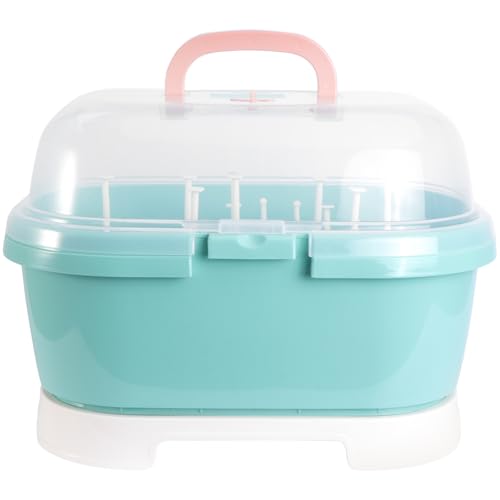 Toyvian Porte-Bouteilles de Lait en PP Vert Grosse Capacité et Couvercle Pratique pour Maison ou Extérieur, Casier à Bouteilles et Étui de Rangement pour...