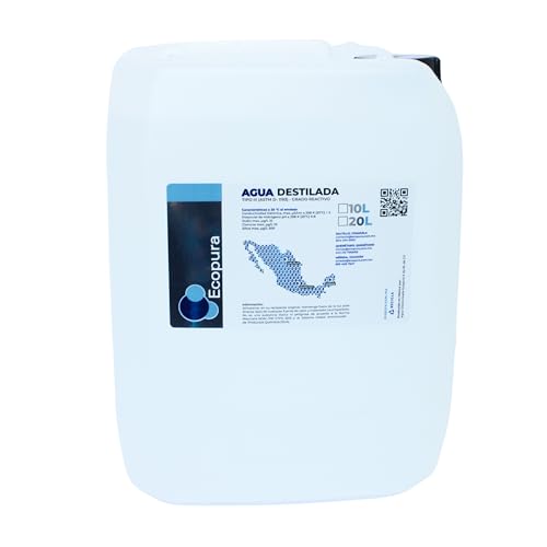 La Mejor Lista de Unidades de destilado los mejores 5. 42 Agua destilada, bidón 20 litros, calidad certificada marca ECOPURA