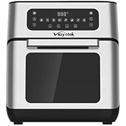 Freidora sin Aceite 10L a 12L con 1500W, Air Fryer 9 en 1, Freidora de aire Horno Caliente con 5 Accesorios Pantalla LED Tactil, Temporizador para Freir, Hornear, Barbacoa etc... (Horno 12L)