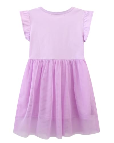 Little Girls Dress Casual Cotton Kids Unicorn Appliques Striped Jersey Dress 2-7 Years2