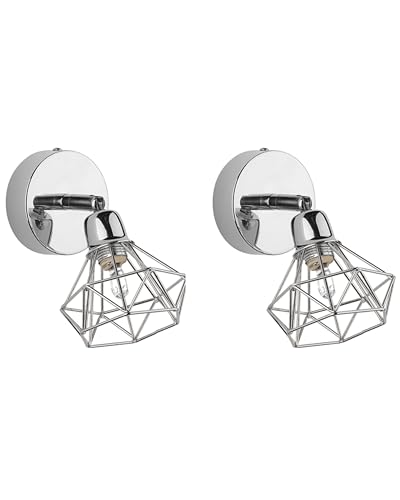 Beliani Set di 2 Appliques Metallo Argento