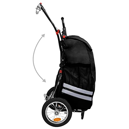 FAMIROSA Cargo-Fahrradanhänger mit Einkaufstasche Klappbar Schwarz – Bild 6