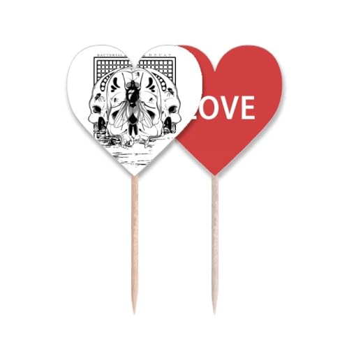 Pic cupcake squelette mouche pour réussir la décoration de vos buffets avec drapeau amour cœur
