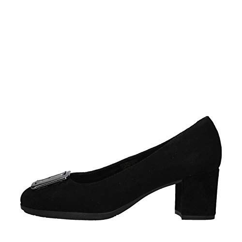 Escarpins noirs tacco decolletè pour femme avec accessoire élégant chic