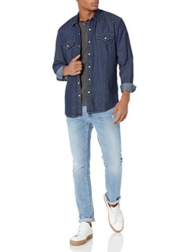 Image of Amazon Essentials Men's Regular-Fit Long-Sleeve Denim Shirt