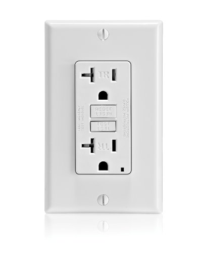 Leviton X7899-W SmartlockPro Slim GFCI Tamper-Resistant Receptacle with LED Indicator, 20-Amp, White