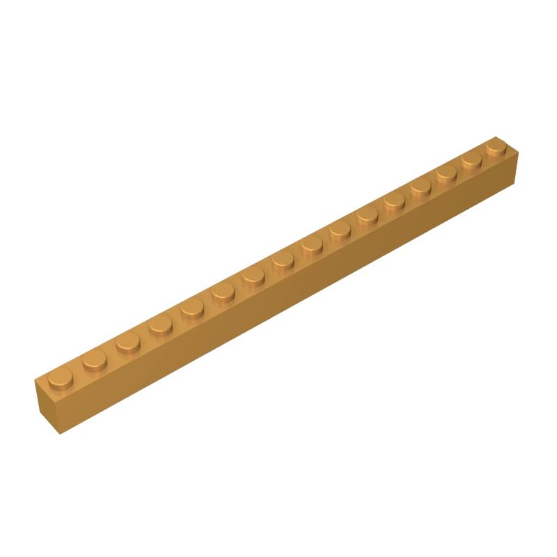 Gobricks 2465 Basic Bricks Brick 1x16 10 Pieces GDS-539 Compatible with Lego Building Blocks Color:Pearl Gold โ image 1