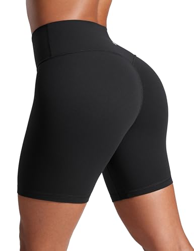 CRZ YOGA Secretsculpt Womens Butterlift High Waist Scrunch Butt Biker Shorts 6 Inches - No Front Seam Workout Gym Booty