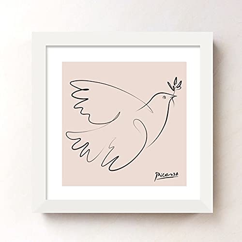 【美品】IDEE Picasso ピカソ　平和の鳩 アートポスター 額装 Amazon.co.jp: ピカソ 平和の鳩 上向き 正方形アート フレーム付き