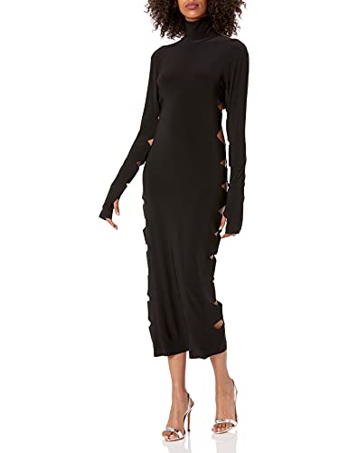 Norma Kamali womens Long Sleeve Alligator Turtle Cocktail Dress