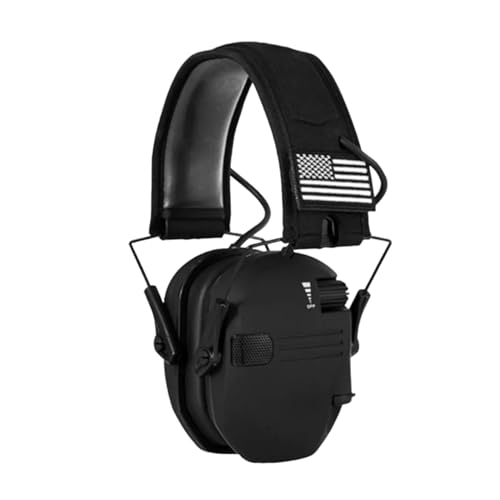 Générique Casque antibruit Actif pour la Chasse – Écouteurs électroniques avec réduction du Bruit – Casque Pliable avec Microphones directionnels – Arceau réglable – Prise Externe