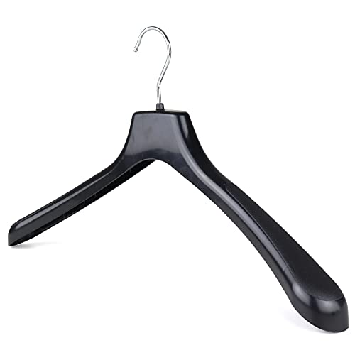 The Hanger Store 12 Plastic Coat Hangers with Broad Ends for Coats and Jackets