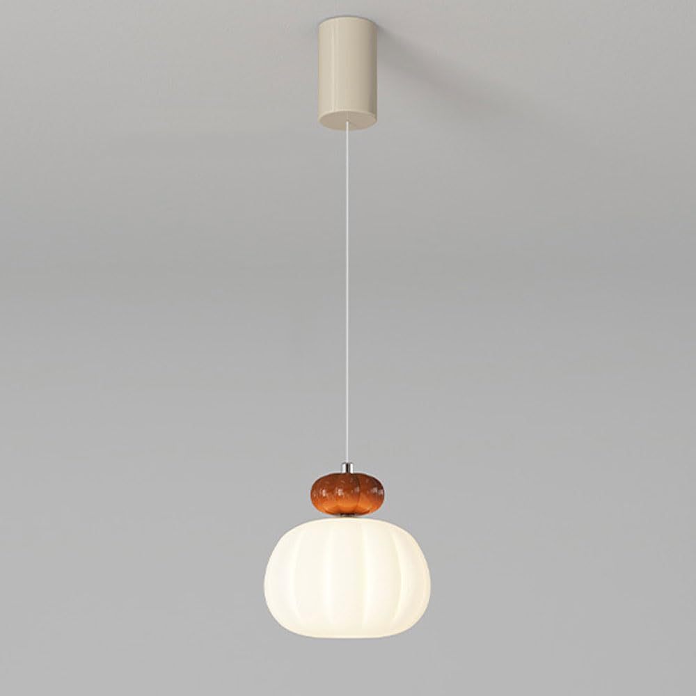 Französische Pendelleuchte im cremefarbenen Stil, kreative kürbisförmige Pendelleuchten, frei anhebbare Decken-Hängelampe, Innendekorations-Droplight für Schlafzimmer-Nachttisch