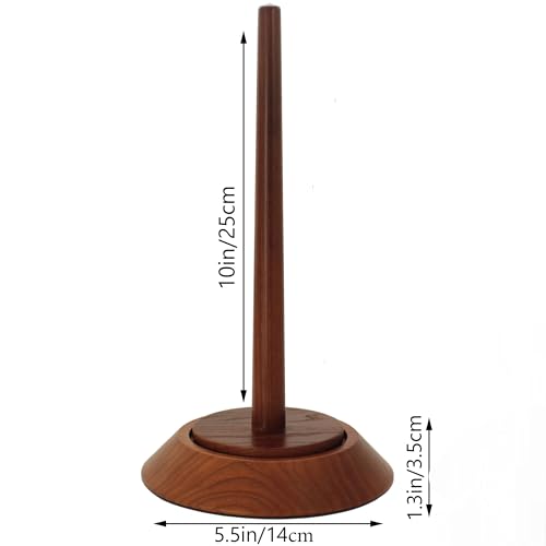 Image of BARVA Yarn Holder 22 Lb Capacity for Chunky Yarn | Smooth Bearing Spinner & Big Rubber Anti Slip Pads for Stability | European Wood Crochet Accessories and Pro Tools for Fiber Crafts