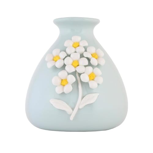 Image of Amazon Basics Modern Ceramic Vase | for Home Decor (Sky Blue)