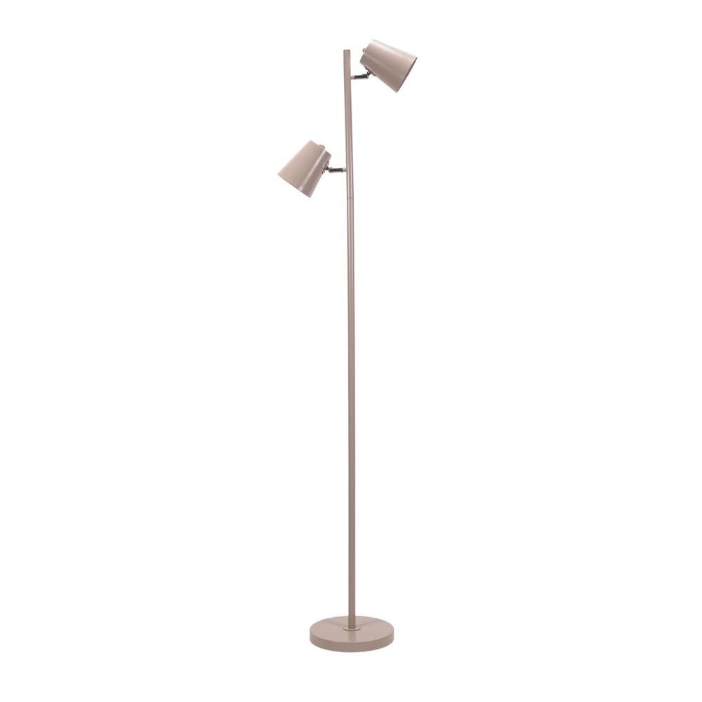 ValueLights Bibi Natural Stone LED Floor Lamp - 2 Way Adjustable - Cream Metal