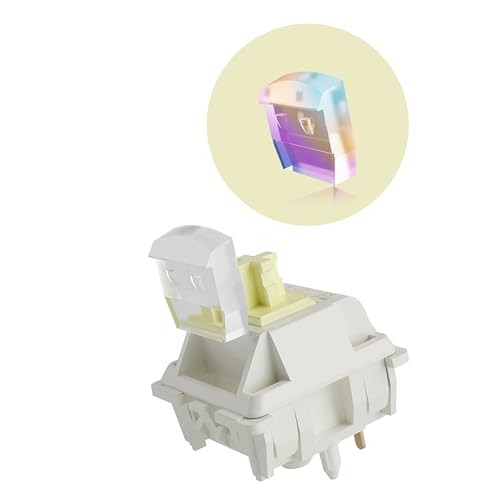 Image of Gateron Cream Silent Pre-Lubed Linear Keyboard Switches,45gf 5-Pin,10 Pack | Full POM Construction with Light Guide Pole,for Custom RGB Mechanical Gaming Keyboard DIY Mod & Replacement