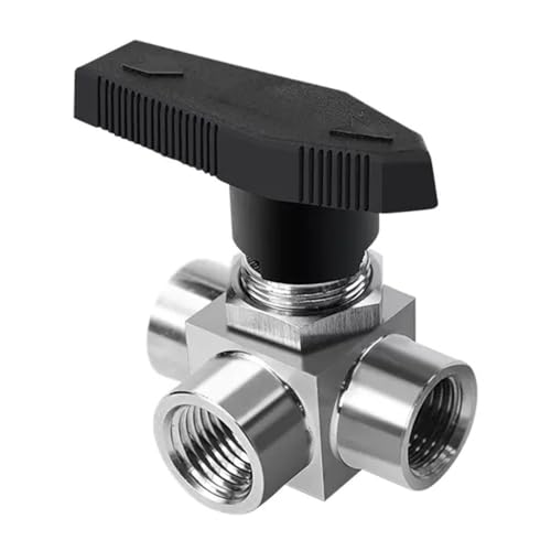 vanne en acier inoxydable, Robinet à bille en forme de T en acier inoxydable, vanne de commutation à 3 voies à filetage femelle 1/2 , 3/4, 1/8 , 3/8, 1/4 G, 1 pièces(G Thread 1/2)