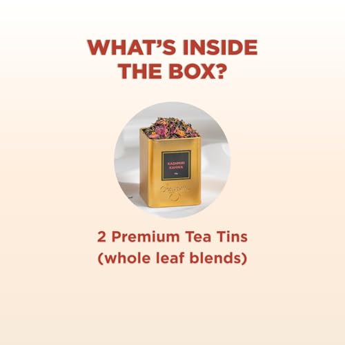 Image of CHAYAM Tea Retreat Value Tea Gift Box | Wellness Tea Gift Set | Kashmiri Kahwa 50g & Ginger Lemongrass 50g | Perfect for Gifting & Celebrations