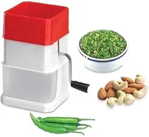 NOPSE Plastic Chilly & Dry Fruit Cutter Square Shaped Dry Fruit Cutter with Stainless Steel Blade Vegetable Dry Fruit Chopper for Garlic, Chilli, Dry Fruit
