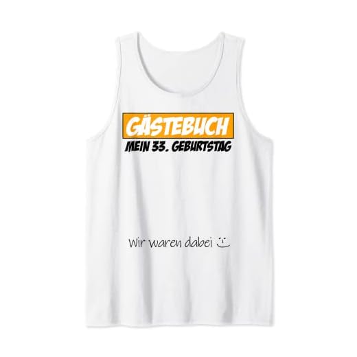 Libro de visitas para fiesta de 33 cumpleaños, diseño de hombre y mujer Camiseta sin Mangas