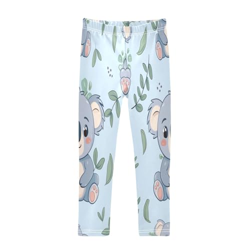 Toddler Girls Leggings Printed Yoga Pants Leggings Koala Green Leaves for Kids