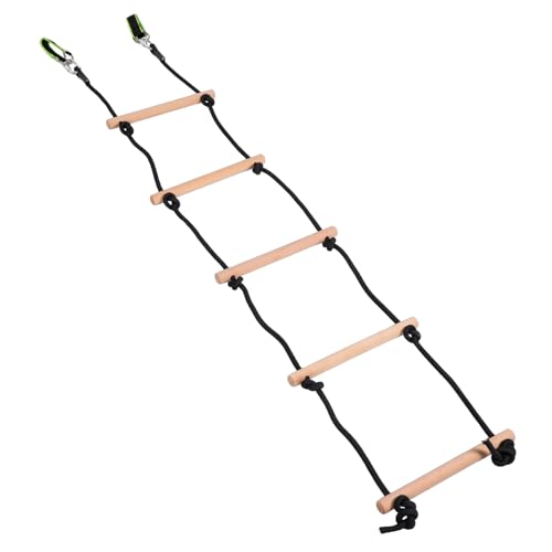 KICHOUSE Safe and Sturdy Wooden Boys and Girls Climbing Ladder Rope Ladder Boys and Girls Treehouse Playset Accessories