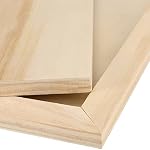 JOIKIT 10 Pack 9 x 12 Inch Wood Canvas Panels, Wooden Canvas Board Unfinished Wood Cradled Painting Panel Boards, Artist Wooden Canvases for Burning, Pouring, String Art, Crafts