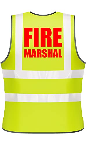 Expert Workwear Fire Marshal Vest Hi Vis High Visibility Printed Safety Viz Waistcoat