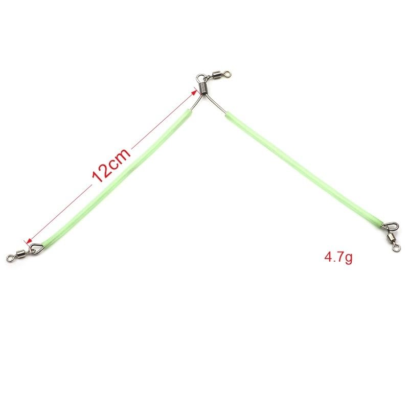 Pack 10 mosquetones para pesca con tubos luminosos miniatura 3