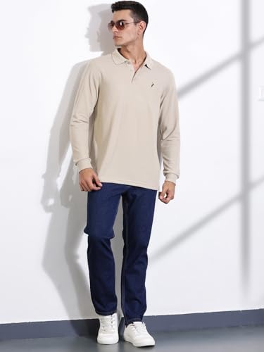 Image of Thomas Scott Men's | Solid | Full Sleeve | Regular Fit | Cotton Blend | Polo Collar | Casual Tshirt