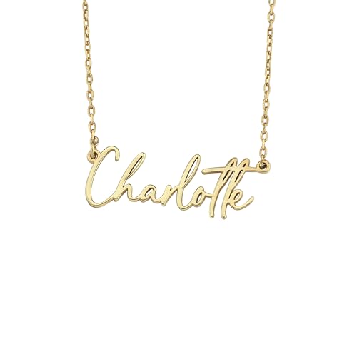 14K Solid Gold Personalized Name Necklace For Women, Name Necklace Custom, Nameplate Customized Pendant, Personalized Jewelry, 14K Solid Gold and Gold Plated Options Gift for Her