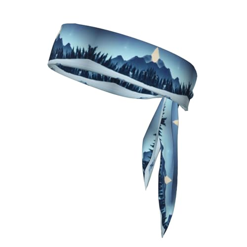 Bandana deportiva reversible con estampado de bosque nevado con correas, ajustable, imprescindible para actividades de fitness