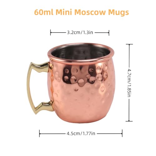 Mini taza de acero inoxidable dorada 60 ml pack 8 miniatura 4